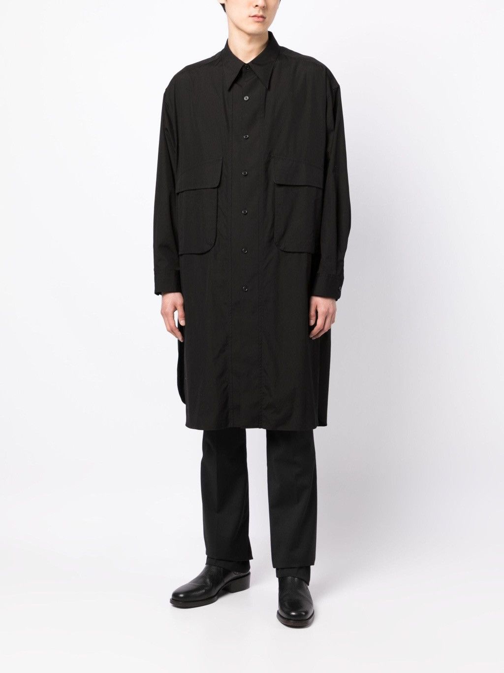 Yohji Yamamoto SS23 Yohji Yamamoto Homme Long Shirt Asymmetrical Hem Size US L / EU 52-54 / 3 - 7 Thumbnail