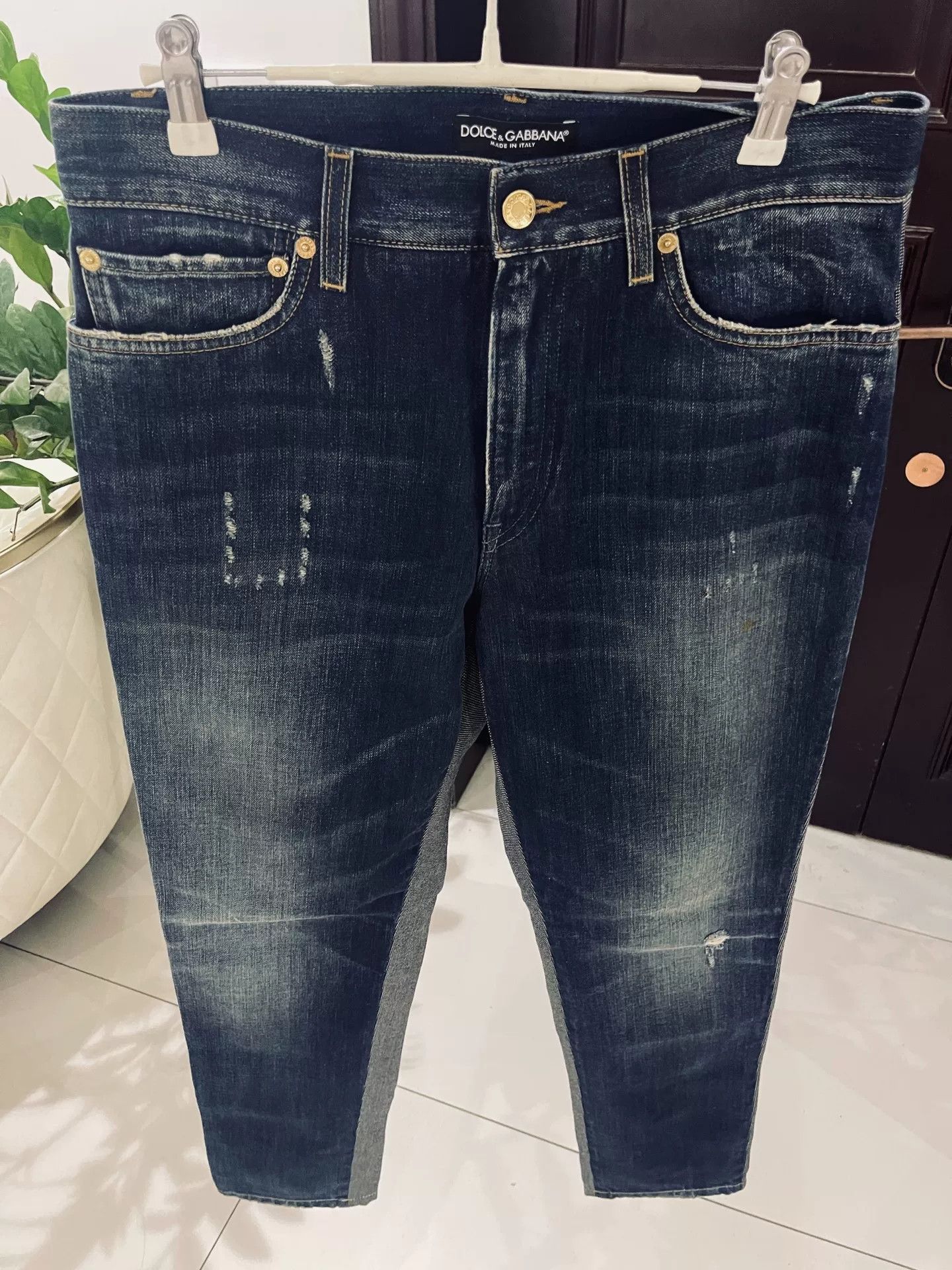 Dolce & Gabbana Dolce&Gabbana Denim and Houndstooth Pants Size 40" / US 18 - 1 Thumbnail