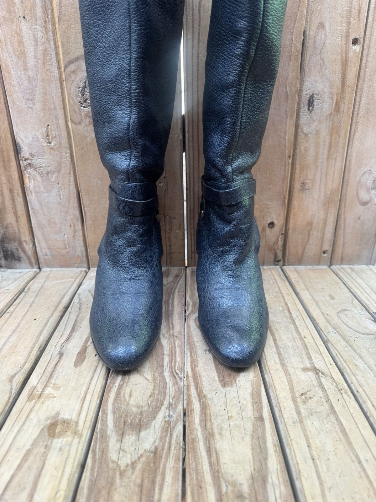 Salvatore Ferragamo Salvatore ferragamo black HI Leather heeled boots sz USA 7G Size US 7 / IT 37 - 3 Thumbnail