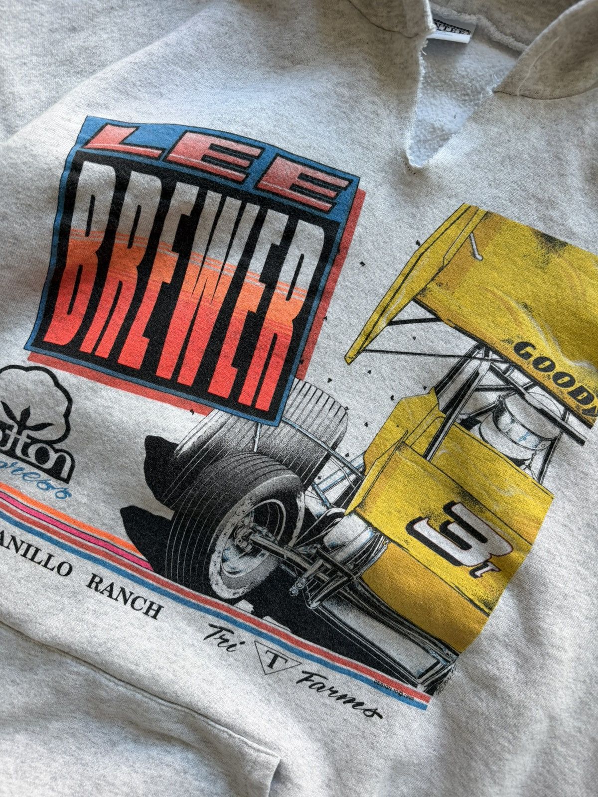 NASCAR Vintage 90s Distressed Racing Hoodie Lee Brewer Size Large Size US L / EU 52-54 / 3 - 3 Thumbnail