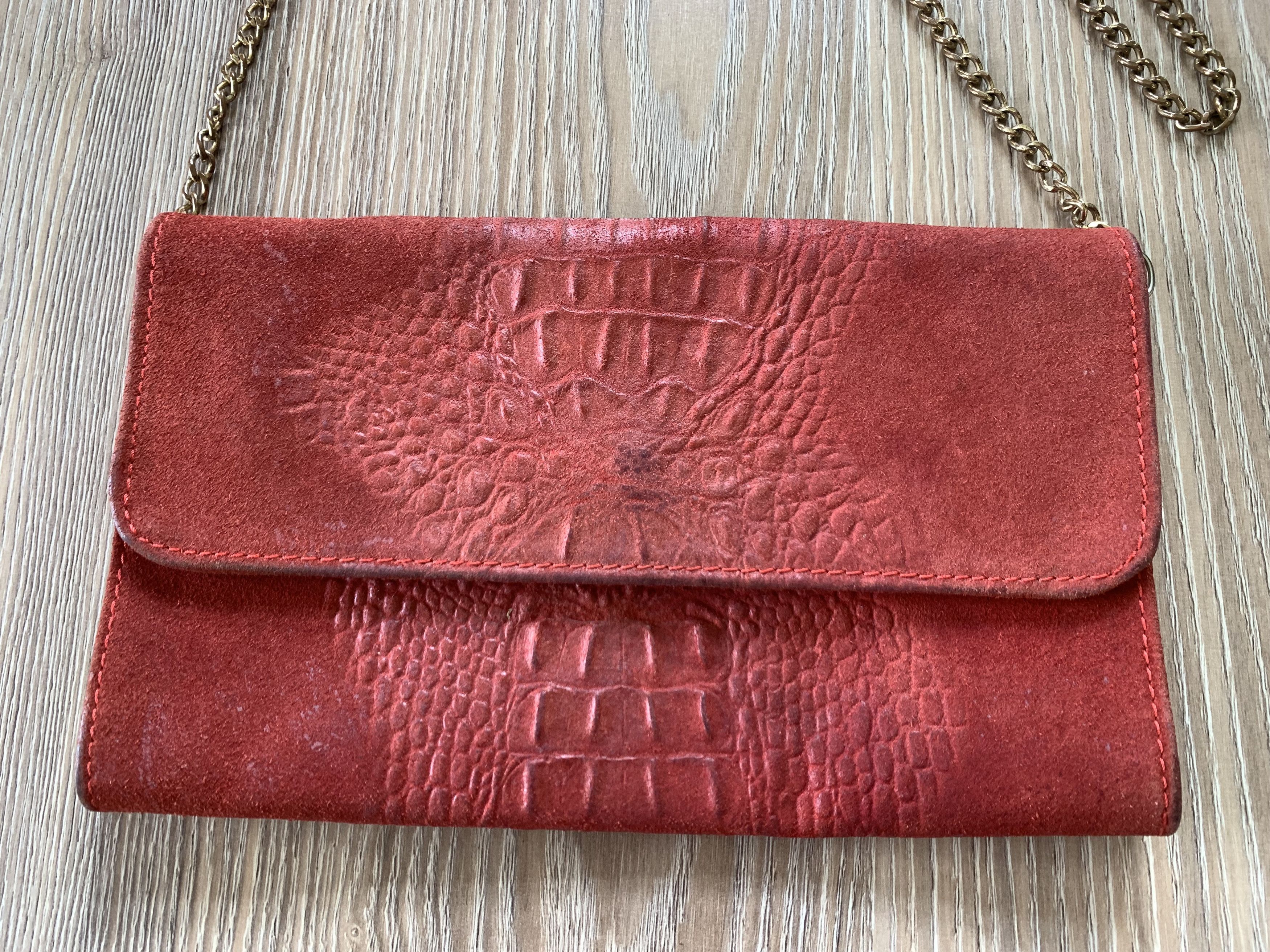 Designer Borse In Pelle Crocodile Genuine Leather Red Clutch Size ONE SIZE - 3 Thumbnail