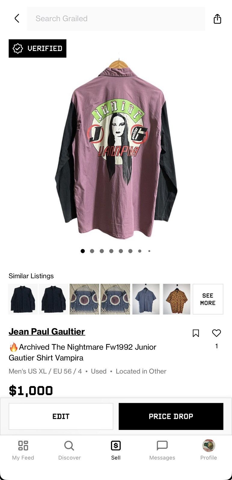 Jean Paul Gaultier 🔥Archived The Nightmare Fw1992 Junior Gautier Shirt Vampira Size US XL / EU 56 / 4 - 22 Thumbnail