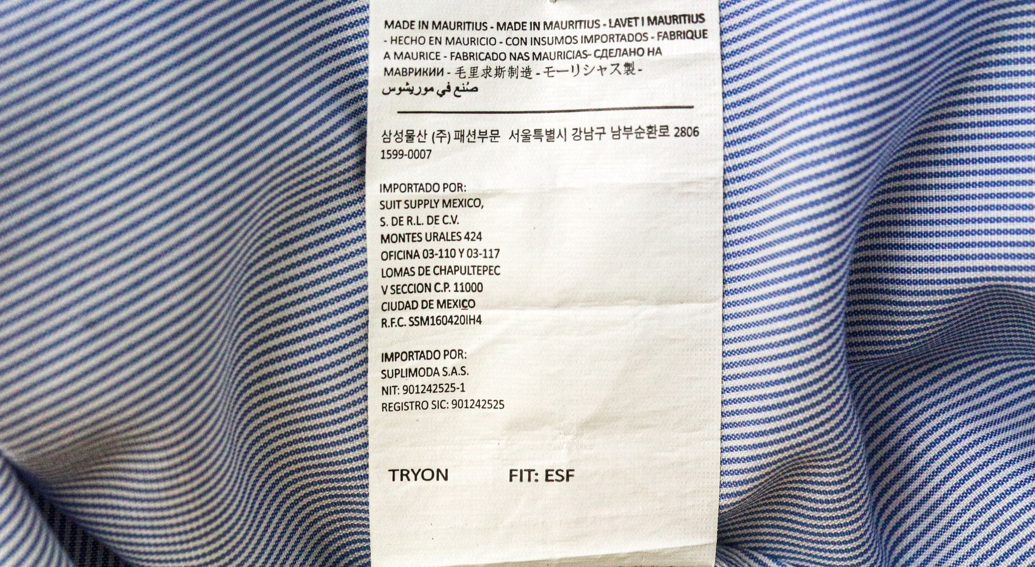 Suitsupply 46-7/18L Extra Slim Blue Cotton Cutaway Shirt 79447 Size 46L - 7 Thumbnail