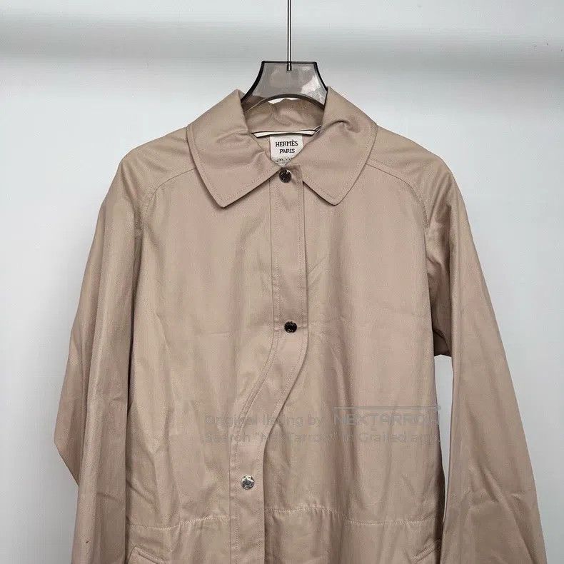 Hermes Hermes Khaki Belted Asymmetrical Duster Coat Size XXS / US 00 / IT 34 - 4 Thumbnail