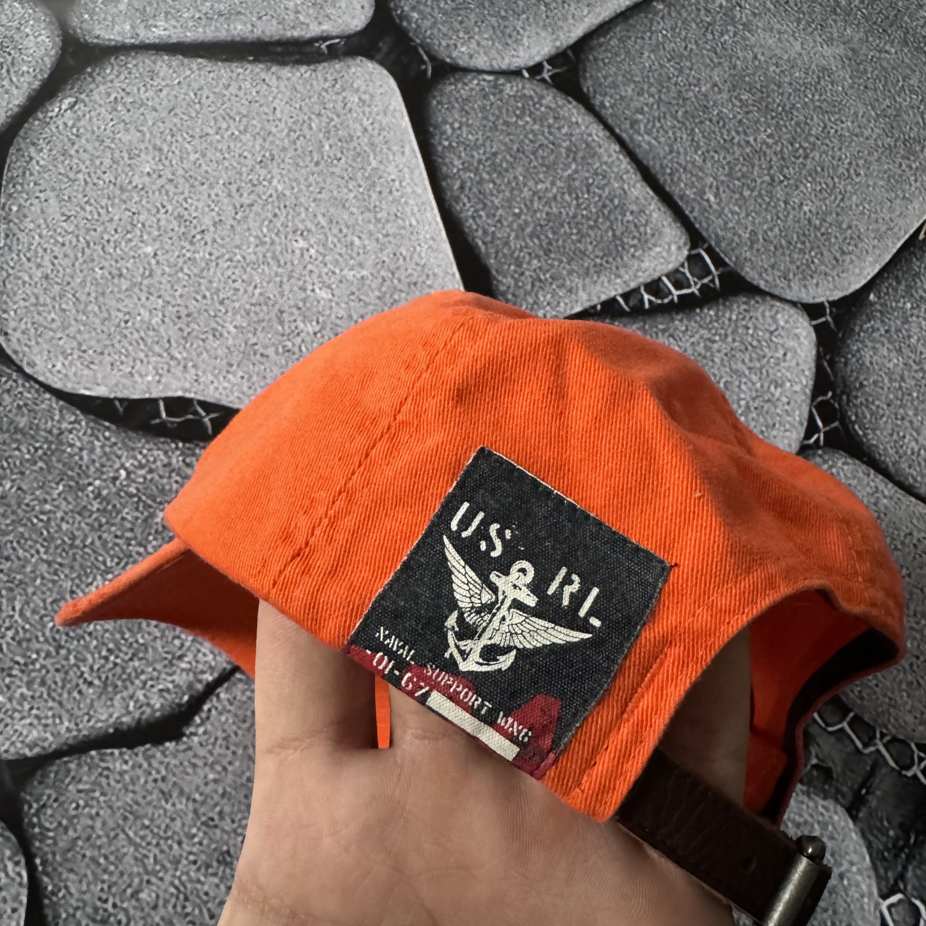 Polo Ralph Lauren × Vintage POLO RALPH LAUREN USS BAYFIELD APA 34 DISTRESSED CAP ORANGE Size ONE SIZE - 5 Thumbnail
