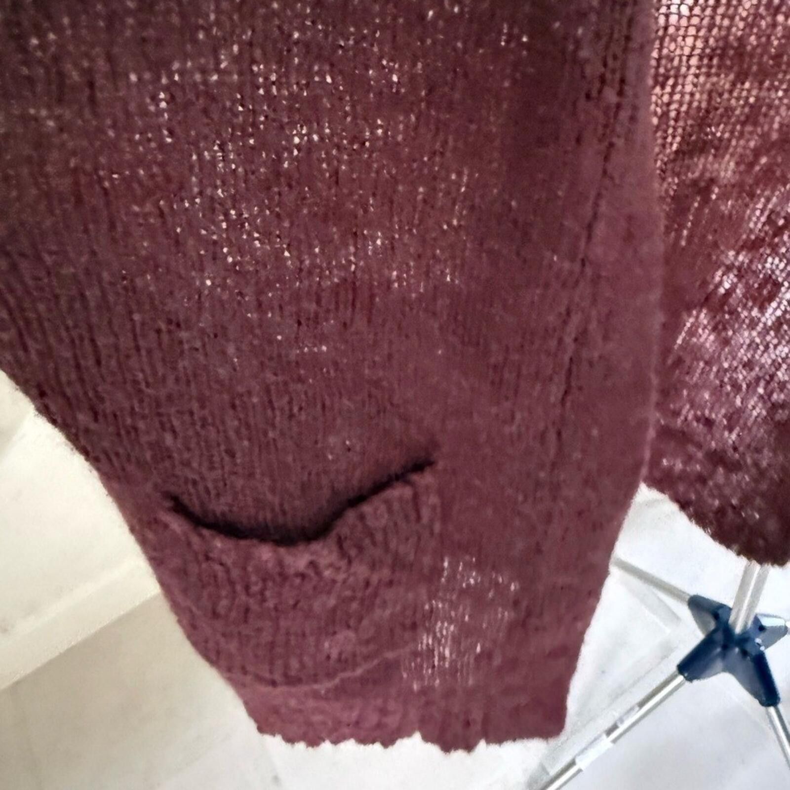 Free People Free People Mohair Blend Cropped Cardi Burgundy Knit XS/S Size M / US 6-8 / IT 42-44 - 9 Thumbnail