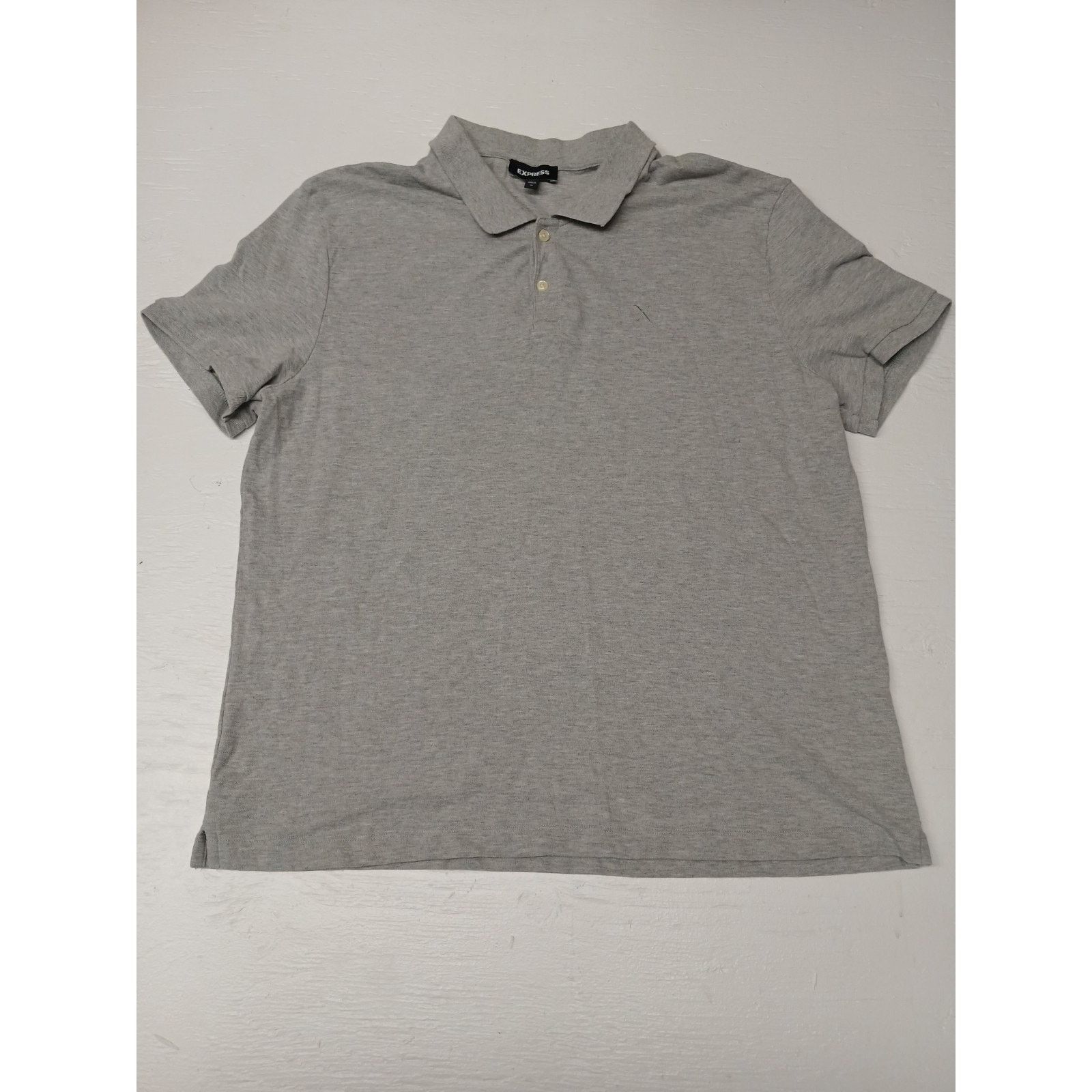 Express Express (XL) Gray Relaxed Button Dress Golf Polo Shirt Size US XL / EU 56 / 4 - 1 Thumbnail