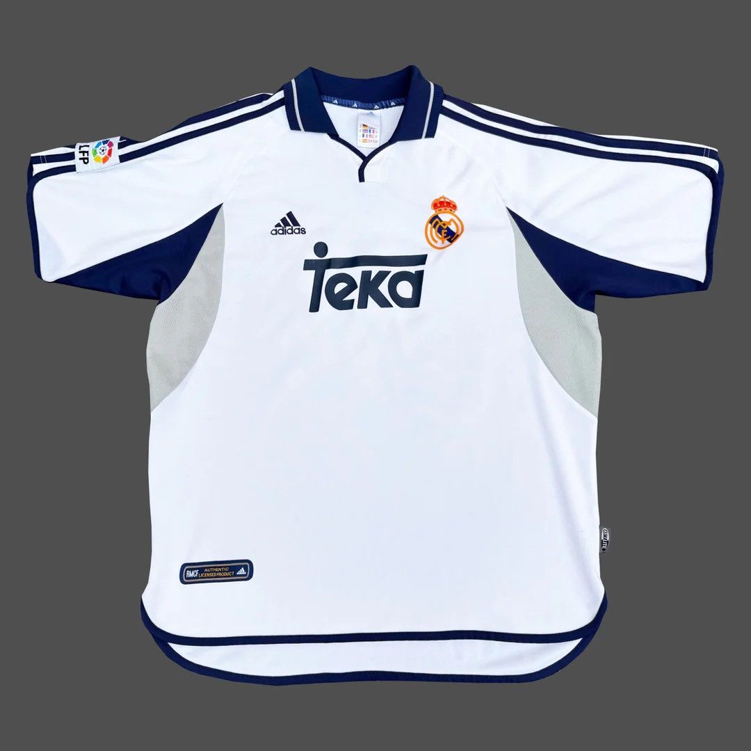 Adidas Real Madrid CF 2000 2001 Vintage Figo Adidas Rare Jersey Size US XL / EU 56 / 4 - 1 Thumbnail