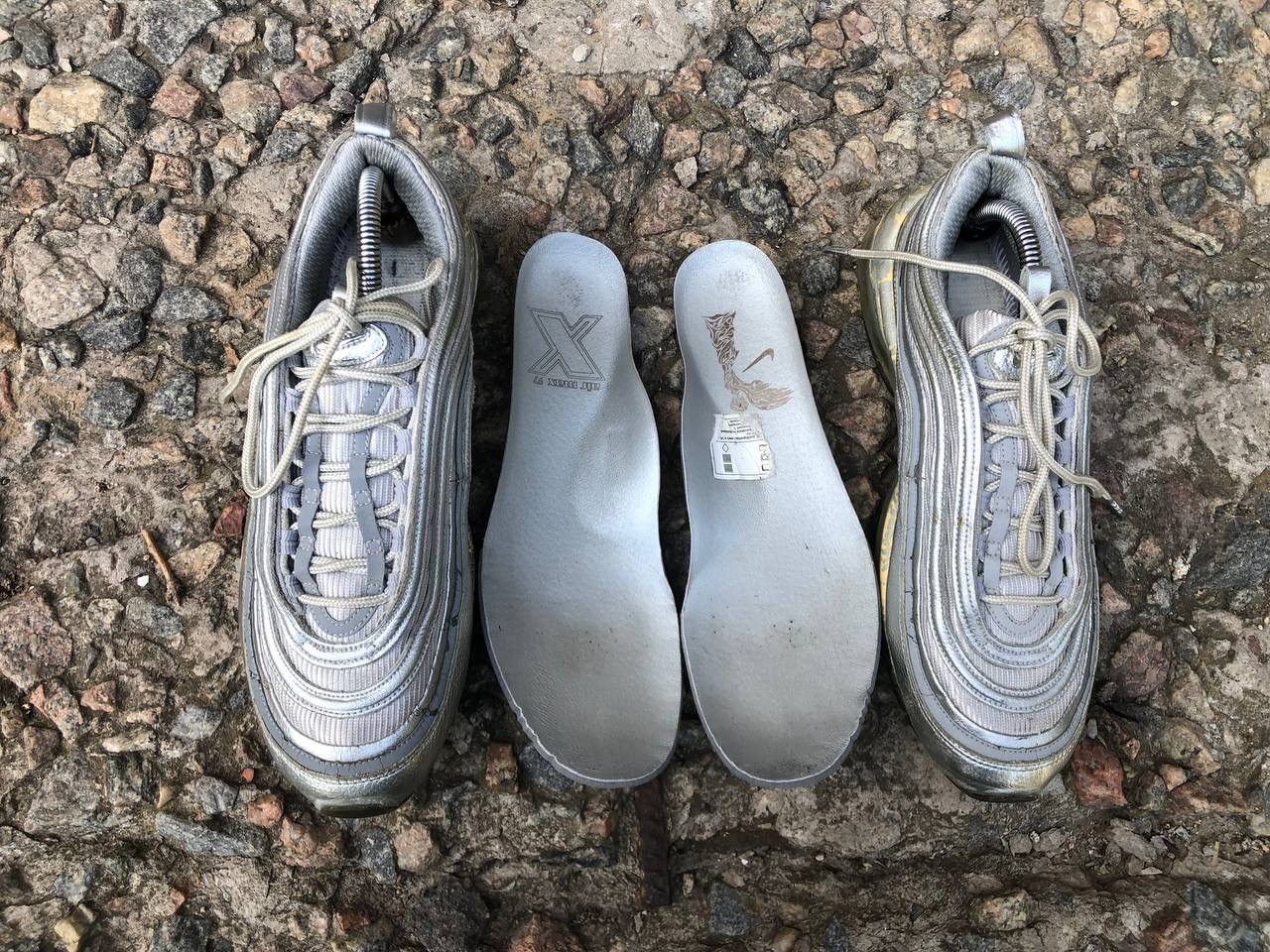 Vintage VERY RARE NIKE AIR MAX 97 SILVER REFLECTIVE DESIGNER 90s Size US 8.5 / EU 41-42 - 12 Thumbnail