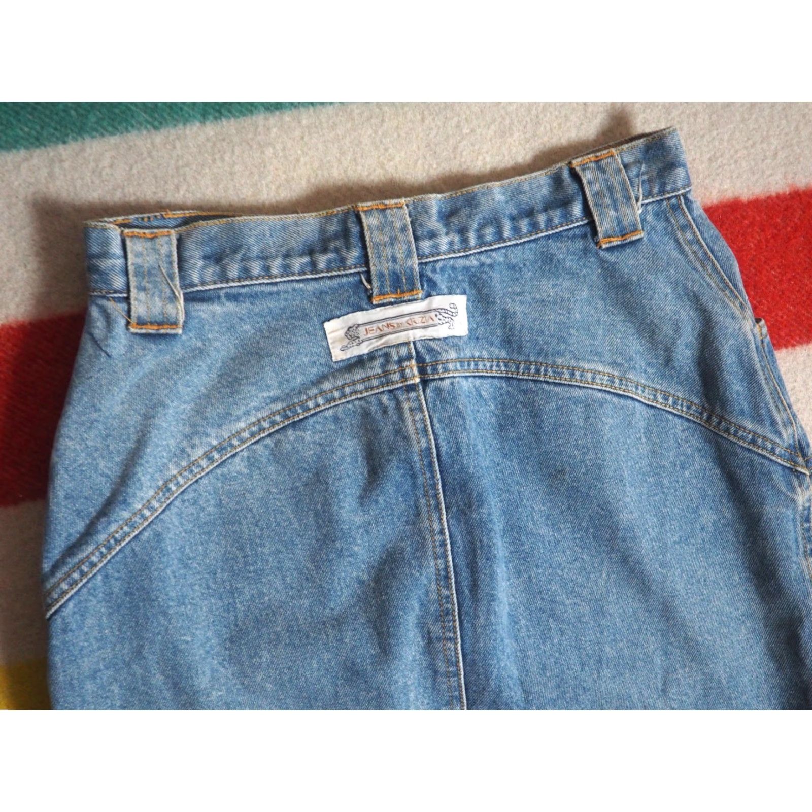 Krizia VINTAGE Krizia Denim Glam Y2k Tiger 27W Skirt Womens 8 80s 90s Blue Blue Denim Glam Rock 27W Women’s 8 Size 27" / US 4 / IT 40 - 4 Thumbnail