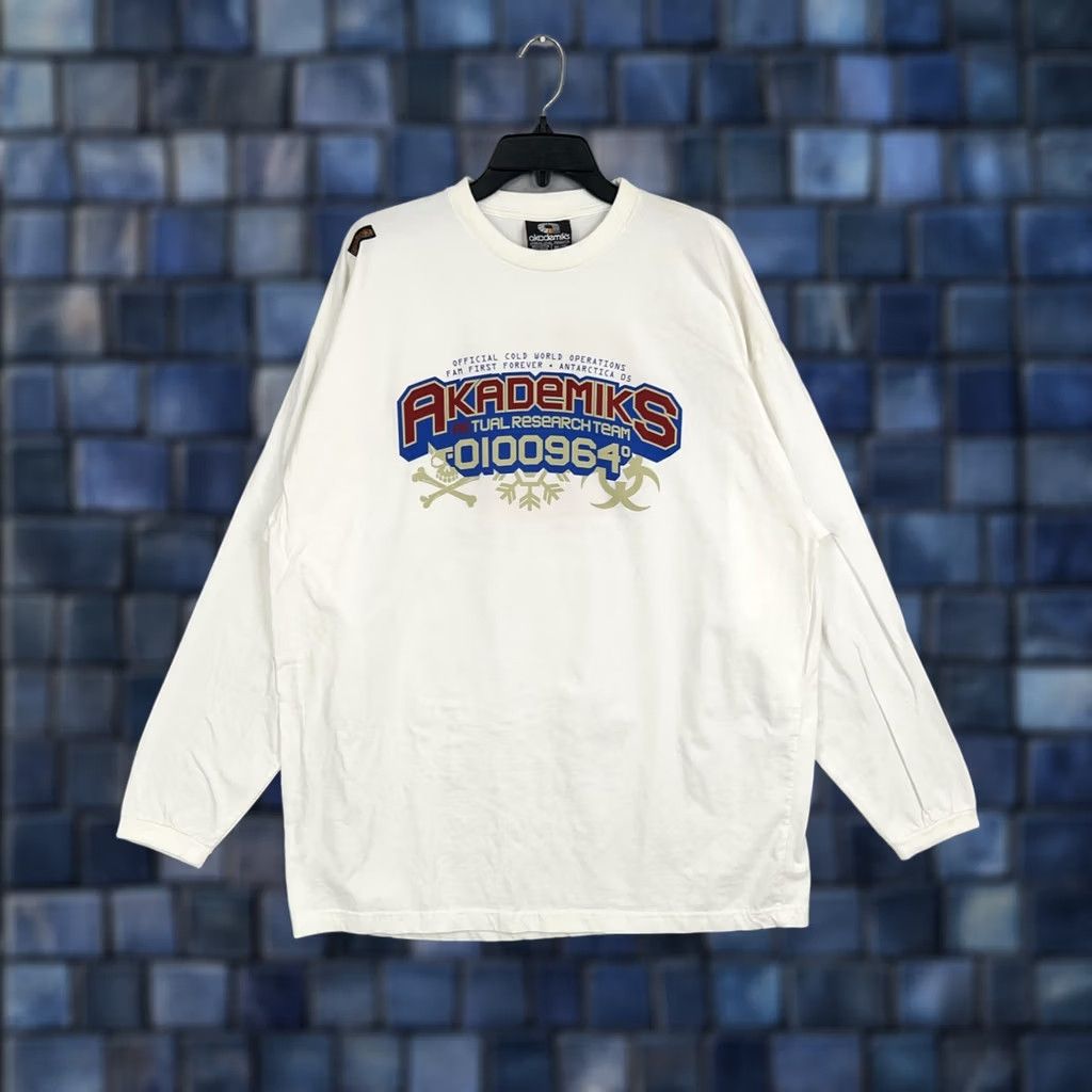 Akademiks VINTAGE Akademiks Shirt Mens 2XL Graphic Biohazard Skull Antarctica Research 90s Y2K Size US XXL / EU 58 / 5 - 1 Thumbnail