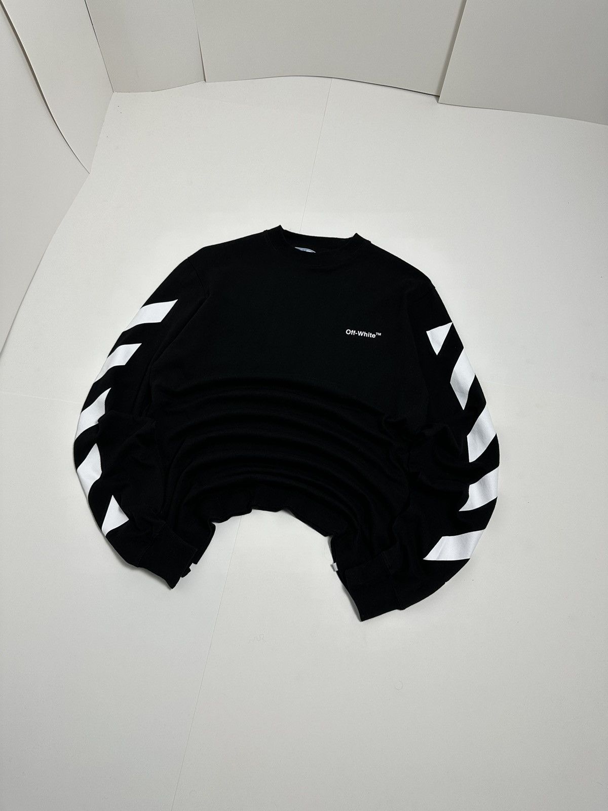 image of Hype x Off White Permanent Longsleeve in Black, Men's (Size Small)
