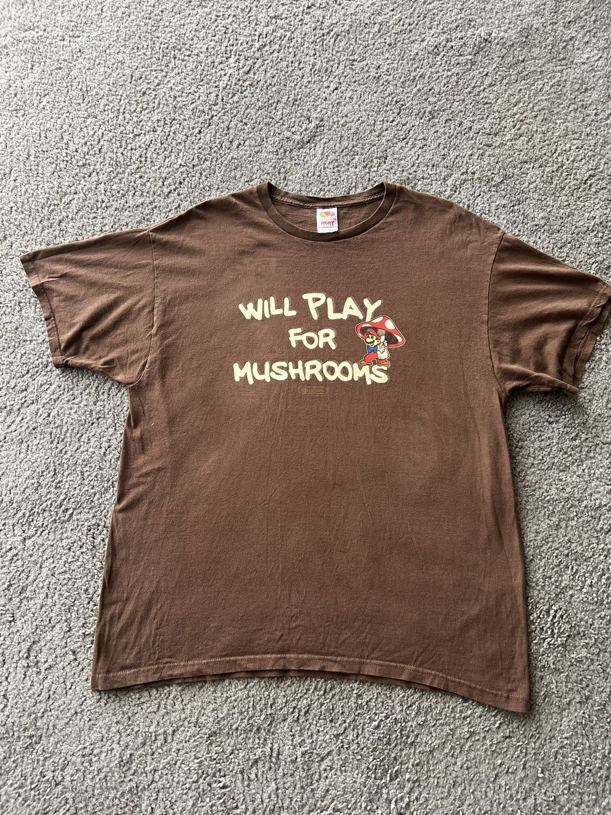 Vintage ‘I Will Play For Mushrooms’ Mario Tee Size US XL / EU 56 / 4 - 1 Thumbnail