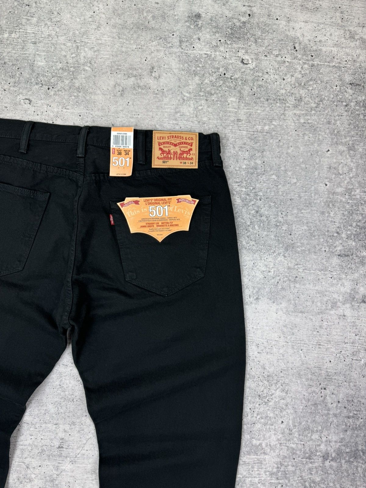 Levi's Vintage Levi’s 501 Straight Fit Black Denim Jeans Trousers Size US 38 / EU 54 - 19 Thumbnail