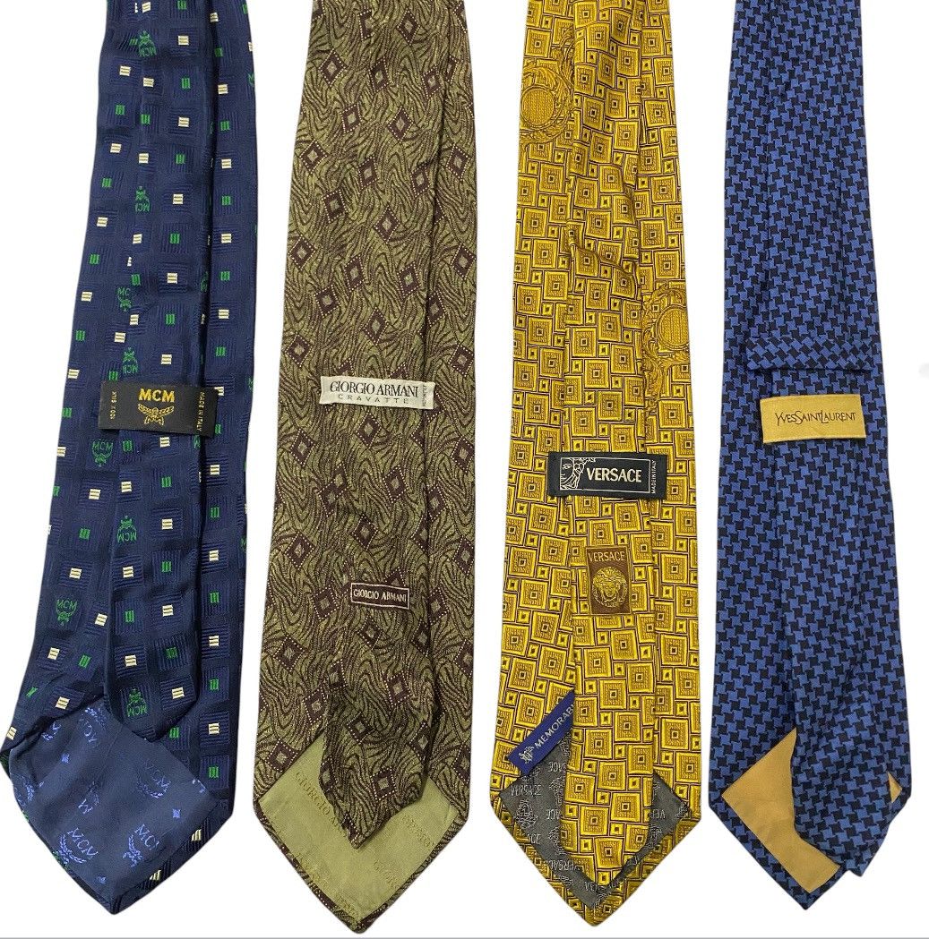 Giorgio Armani × MCM × Versace Combo 4pcs Vintage Men’s Ties Size ONE SIZE - 7 Thumbnail