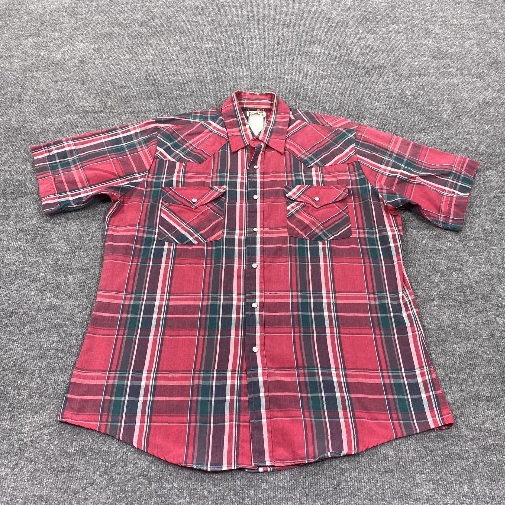 Vintage VINTAGE Western Frontier Shirt Mens L Red Plaid Short Sleeve Snap Button Up Pockets Size US L / EU 52-54 / 3 - 2 Thumbnail