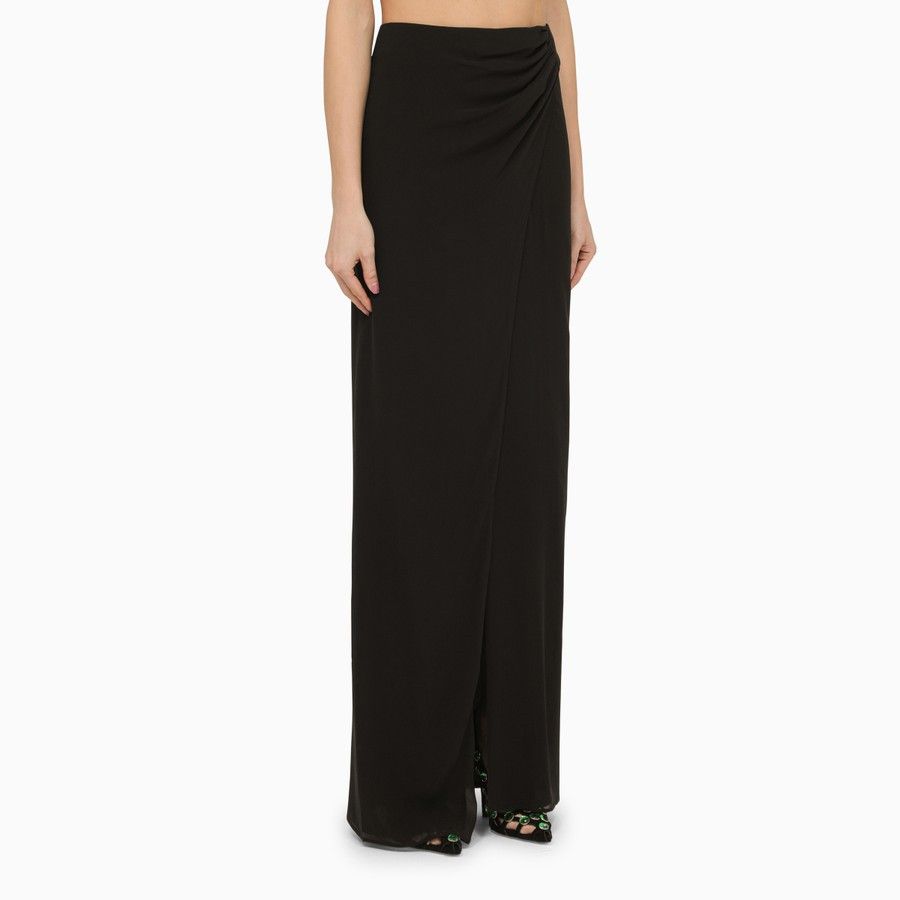 THE ANDAMANE o1d2blof1024 Long Skirt With Drape In Black Size 26" / US 2 / IT 38 - 3 Thumbnail