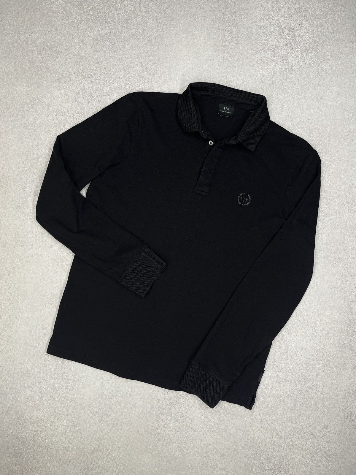 Armani Exchange Mens Armani Exchange Rugby Polo Longsleeve Black Size M Size US M / EU 48-50 / 2 - 1 Thumbnail