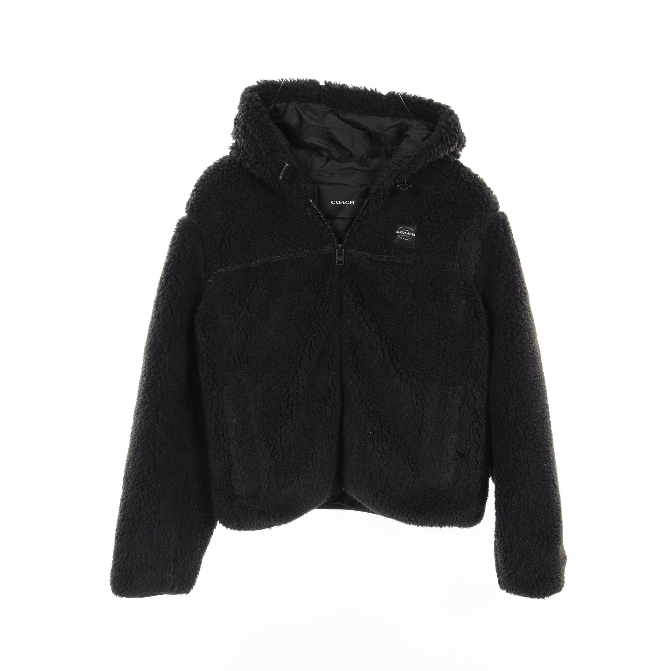 Coach Coach Sherpa Fake Fur Zip Hoodie Boa Fabric Jacket Black Size ONE SIZE - 1 Thumbnail