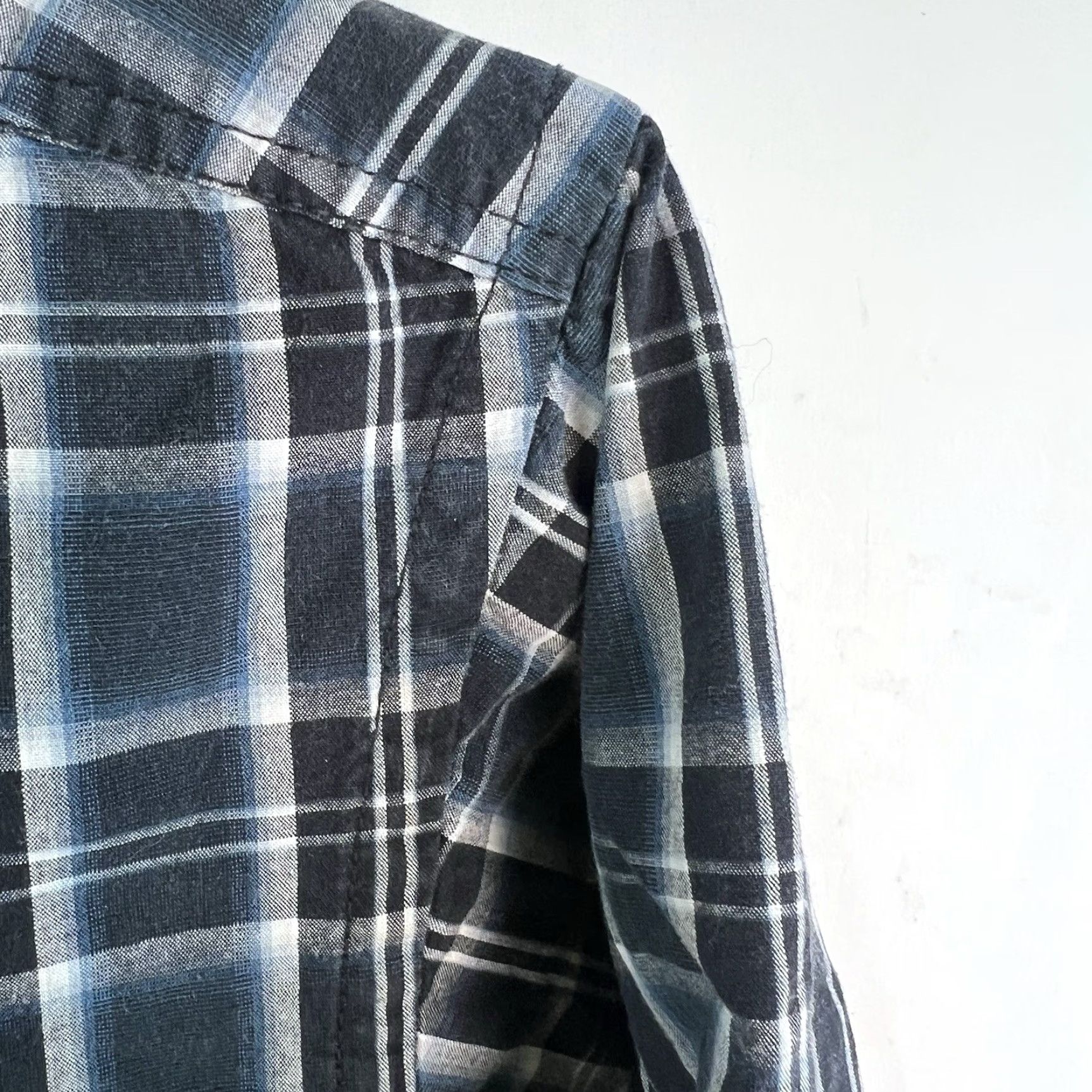 Vintage Panhandle Slim Rough Stock Plaid Button-Down Shirt Mens M Blue Size US M / EU 48-50 / 2 - 2 Thumbnail