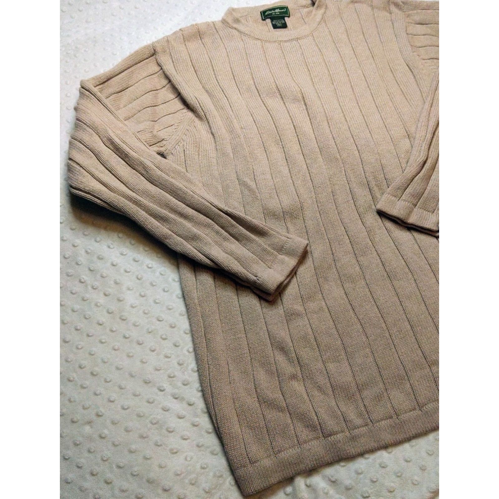 Eddie Bauer Eddie Bauer Crew Neck Sweater Mens 2XL Beige Cotton 100% Knit Pullover Long Sleeve Casual Business Travel 90s Classic Hipster Outdoor Preppy Size US XXL / EU 58 / 5 - 3 Thumbnail
