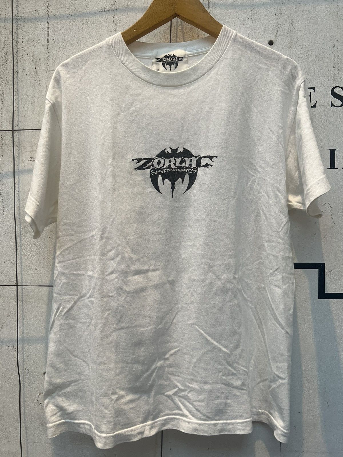 image of Archival Clothing x Vintage Zorlac Skateboards Usa Pushead in White, Men's (Size Medium)