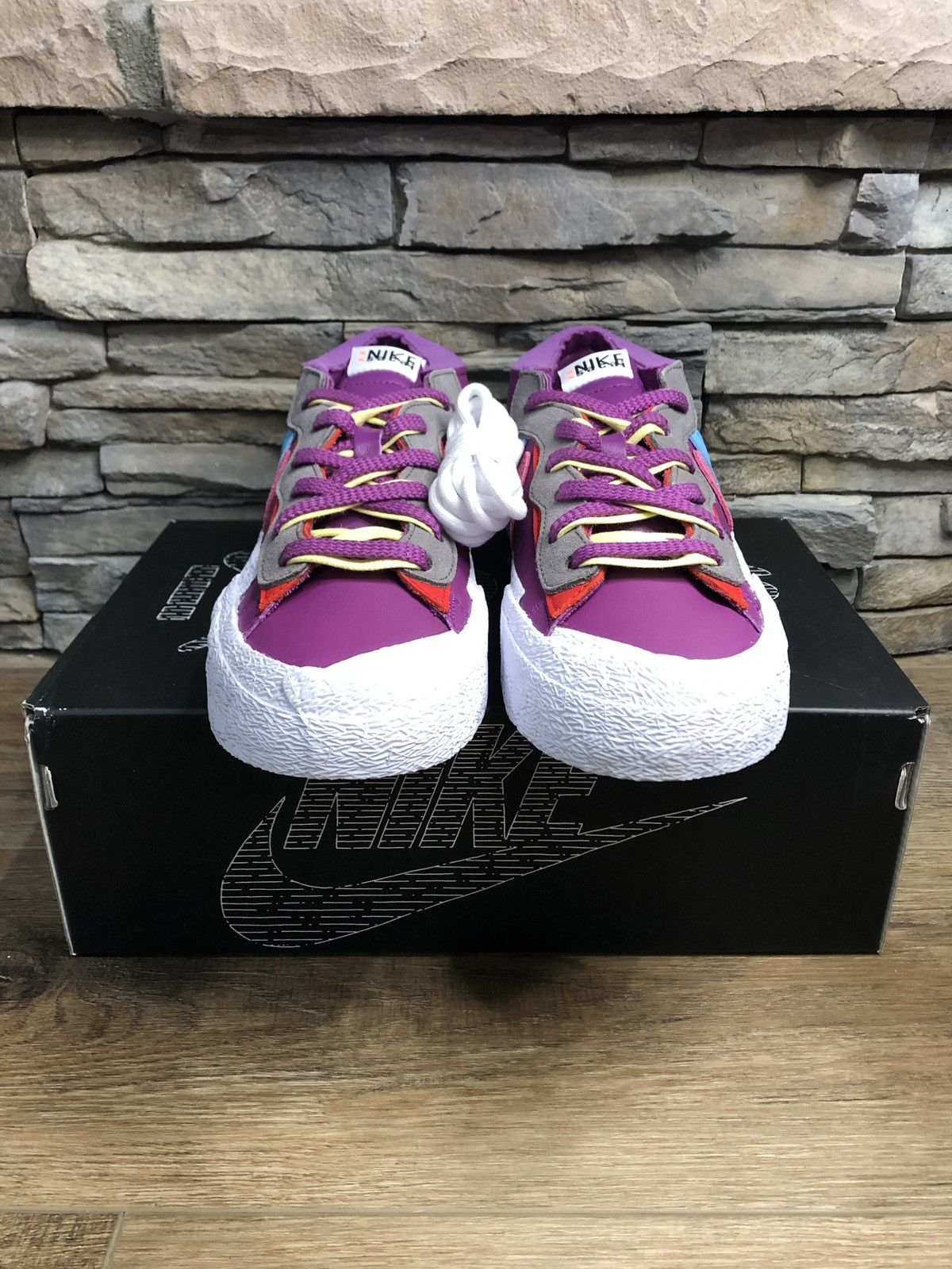 Kaws × Nike × Sacai Nike x Sacai x Kaws Blazer Low ‘Purple’ Size 10 Men’s Size US 10 / EU 43 - 3 Thumbnail