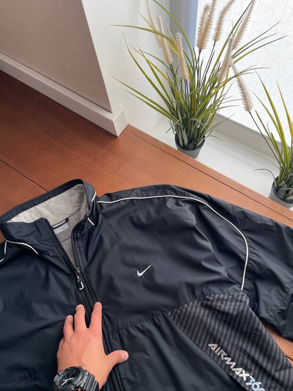 Nike × Vintage Vintage Nike Y2K AirMax 360 Logo Nylon Drill Jacket Bomber Size US L / EU 52-54 / 3 - 8 Thumbnail