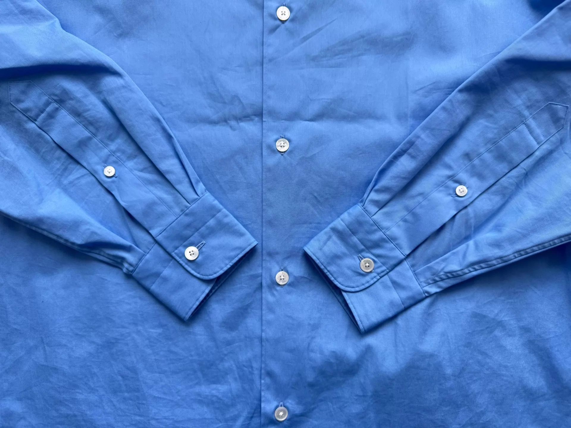 A.PRESSE A.PRESSE Blue Relaxed Regular Collar Shirt Size 1 Size US S / EU 44-46 / 1 - 6 Thumbnail