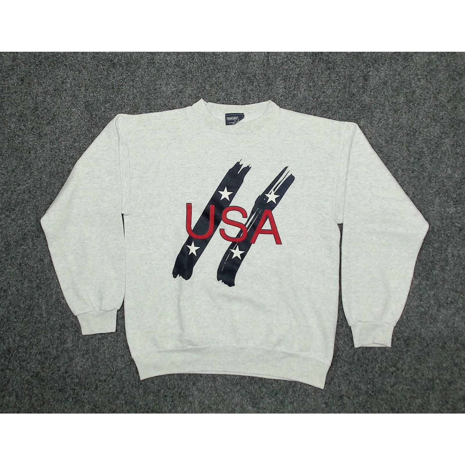 Van Heusen Vintage / Van Heusen / 80s Boxy USA Graphic Sweatshirt Size US L / EU 52-54 / 3 - 3 Thumbnail