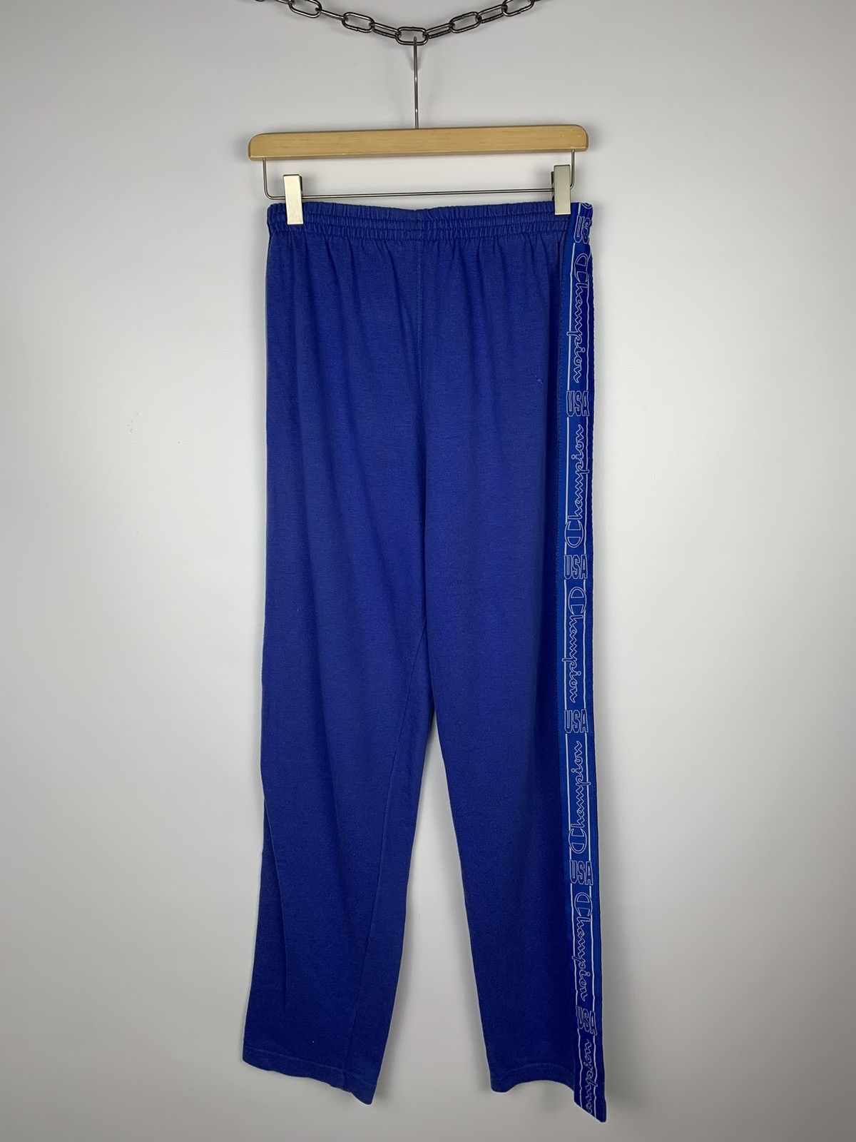 Champion Vintage 1990s Champion Sweatpants Blue multi logo Size US 34 / EU 50 - 1 Thumbnail