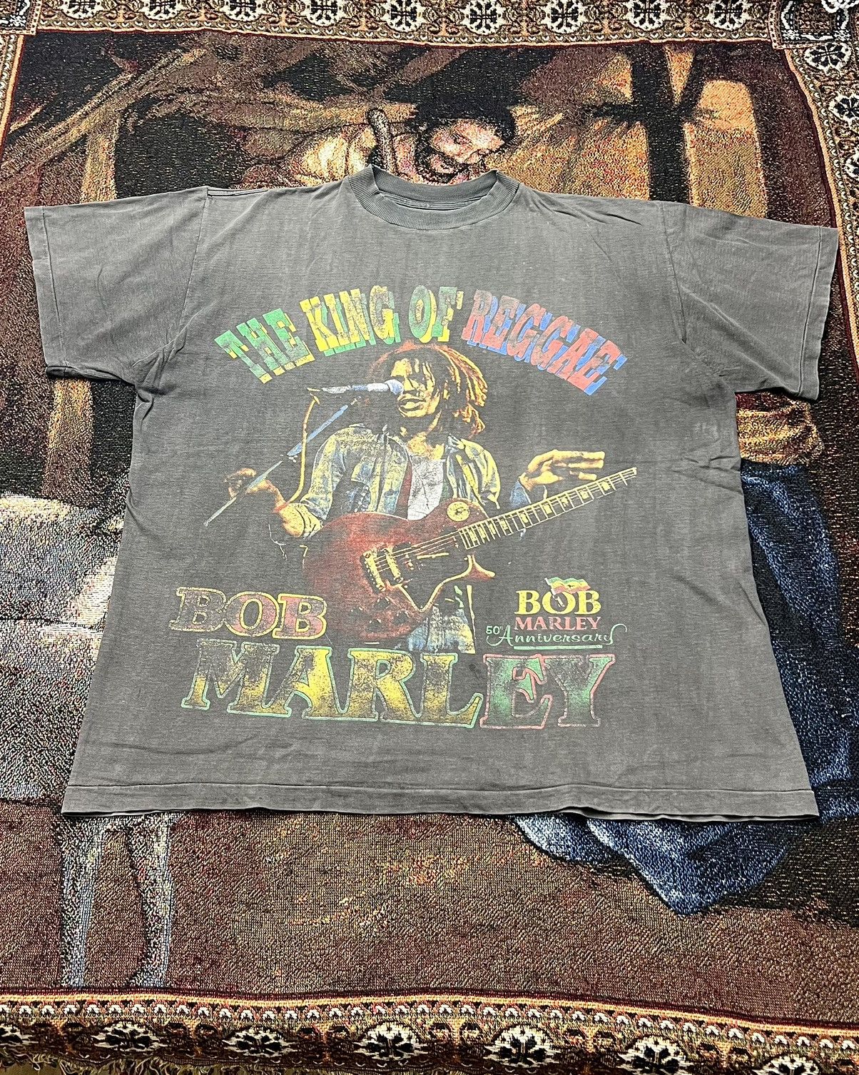 Vintage Bob Marley "Songs of Freedom" Rap Tee Size US XL / EU 56 / 4 - 1 Thumbnail