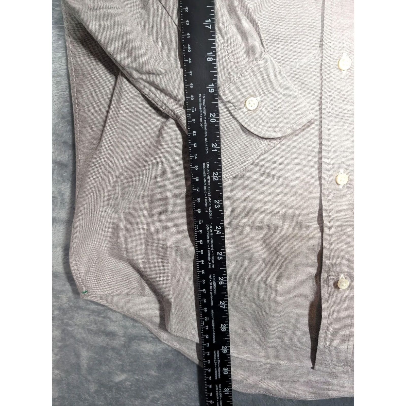 Sid Mashburn Sid Mashburn Shirt Mens Small Gray Solid Long Sleeve Button Front Utility Size US S / EU 44-46 / 1 - 2 Thumbnail