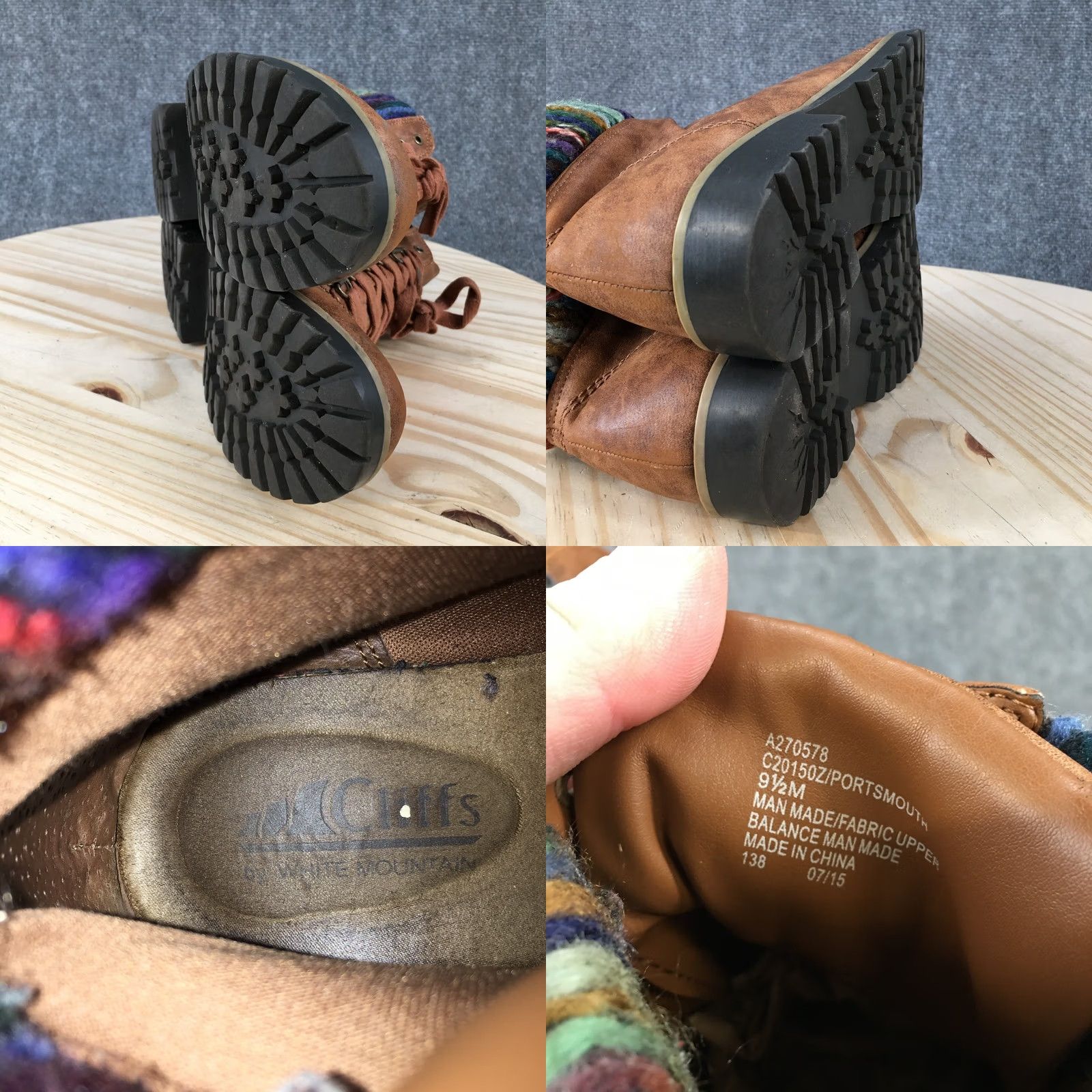 Vintage Cliffs by White Mountain Boots Womens 9.5 M Ports Mouth Bootie Brown Ankle Top Shoes Size L / US 10 / IT 46 - 10 Thumbnail