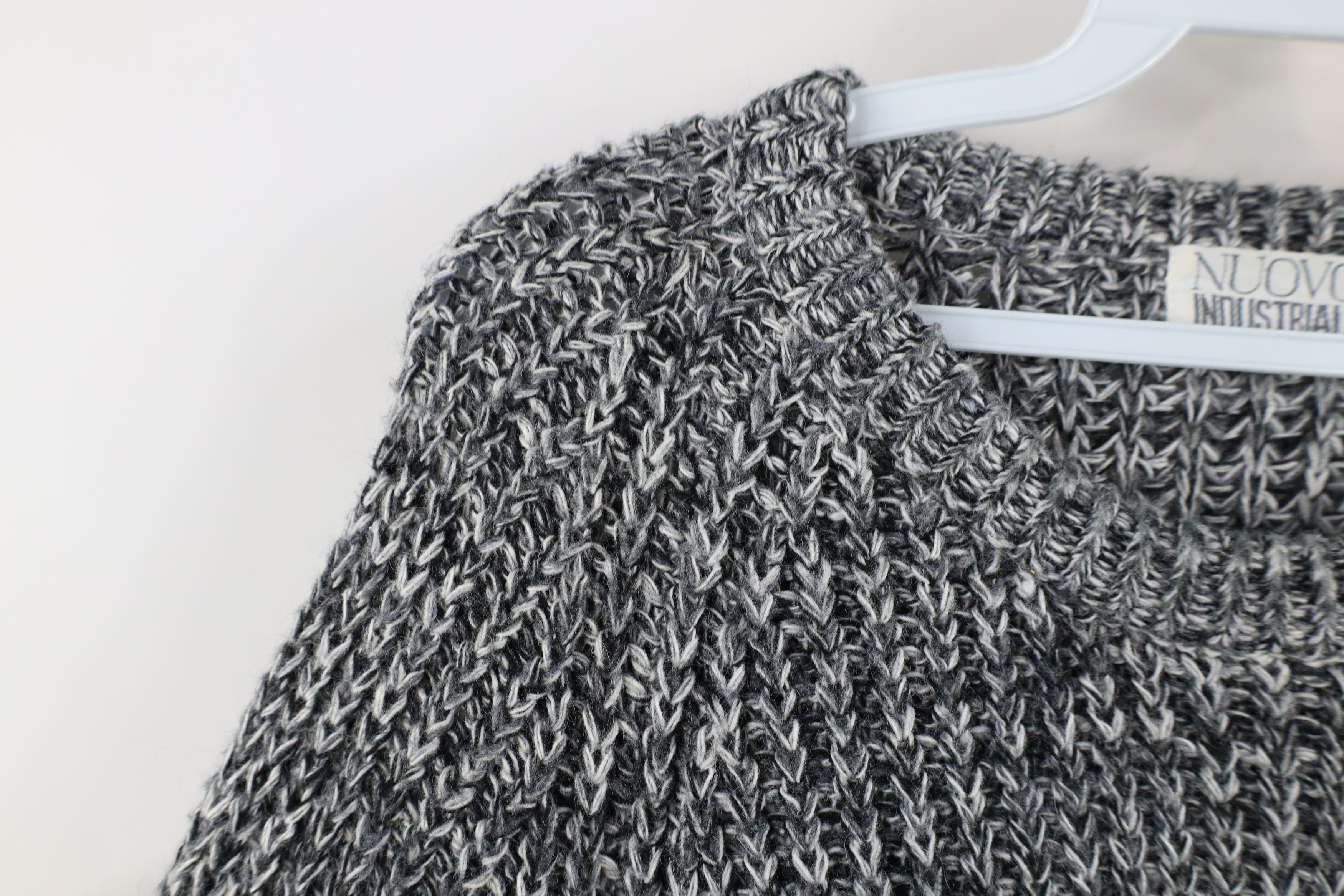 Vintage Vintage 90s Streetwear Ribbed Knit Crewneck Sweater Gray Size US L / EU 52-54 / 3 - 5 Thumbnail