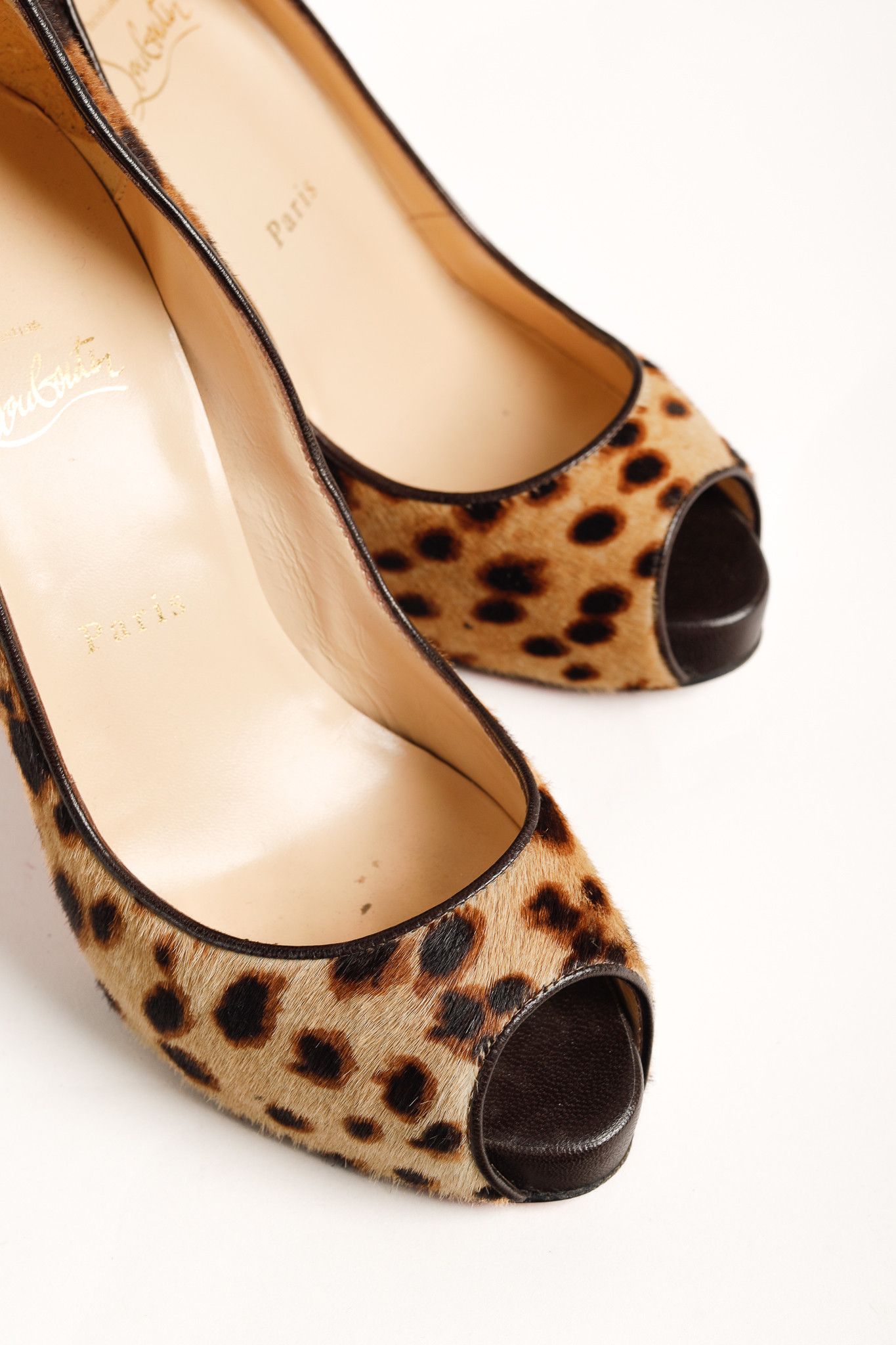 Christian Louboutin Christian Louboutin Leopard Pony Hair Peep Toe Platform Pump Size US 7.5 / IT 37.5 - 6 Thumbnail