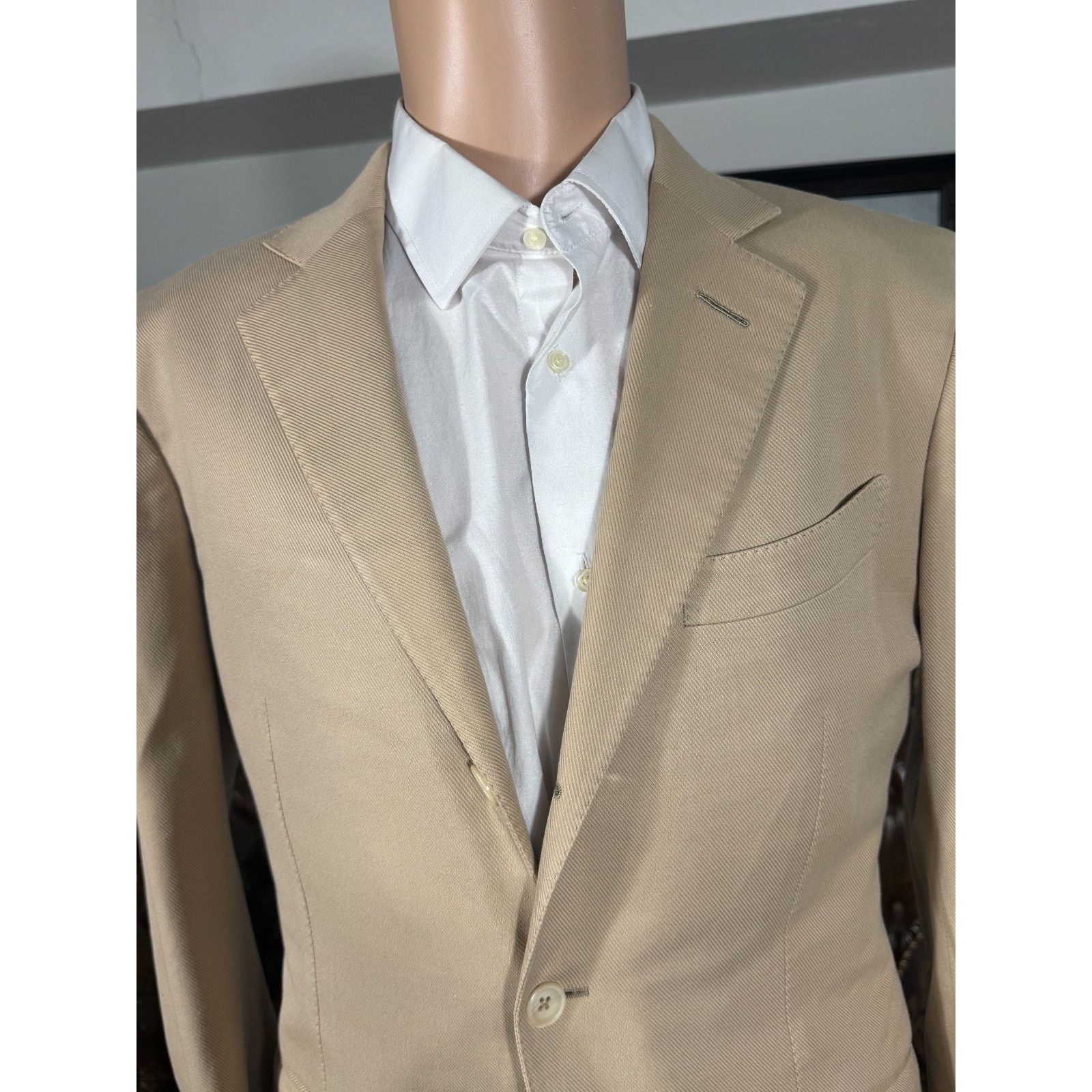 Tom Ford Tom Ford Khaki Cotton Blazer 48EU 38R US Notch Lapel Size 38R - 4 Thumbnail