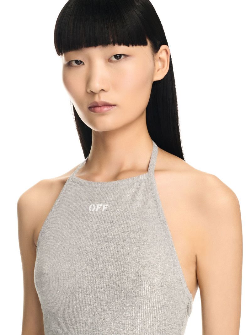 Off-White o1y1225 Logo Tank Top in Silver Size XS / US 0-2 / IT 36-38 - 2 Thumbnail