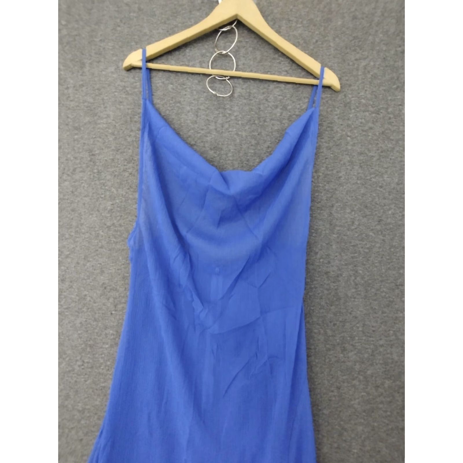 Vintage Toluca Women's Blue Swim Cover Up Maxi Cowl Neck Sheer Dress M Size M / US 6-8 / IT 42-44 - 3 Thumbnail