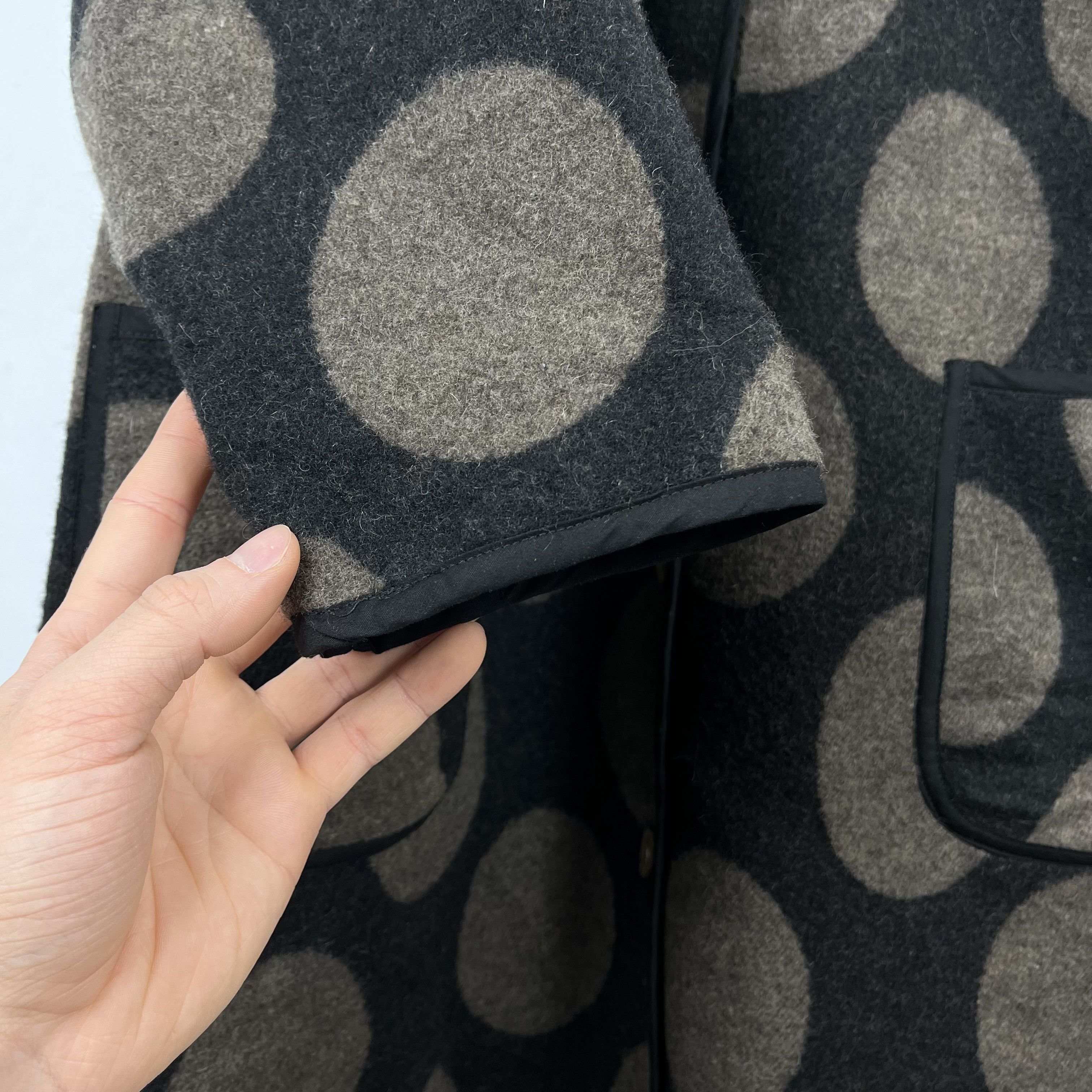 Gudrun Sjoden Ladies Gudrun Sjoden Polka Dot Wool Coat Size L / US 10 / IT 46 - 8 Thumbnail
