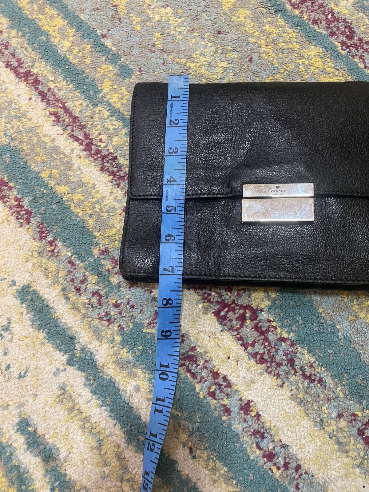 Gucci Gucci Leather Clutch Bag Black Made Italy Size ONE SIZE - 8 Thumbnail