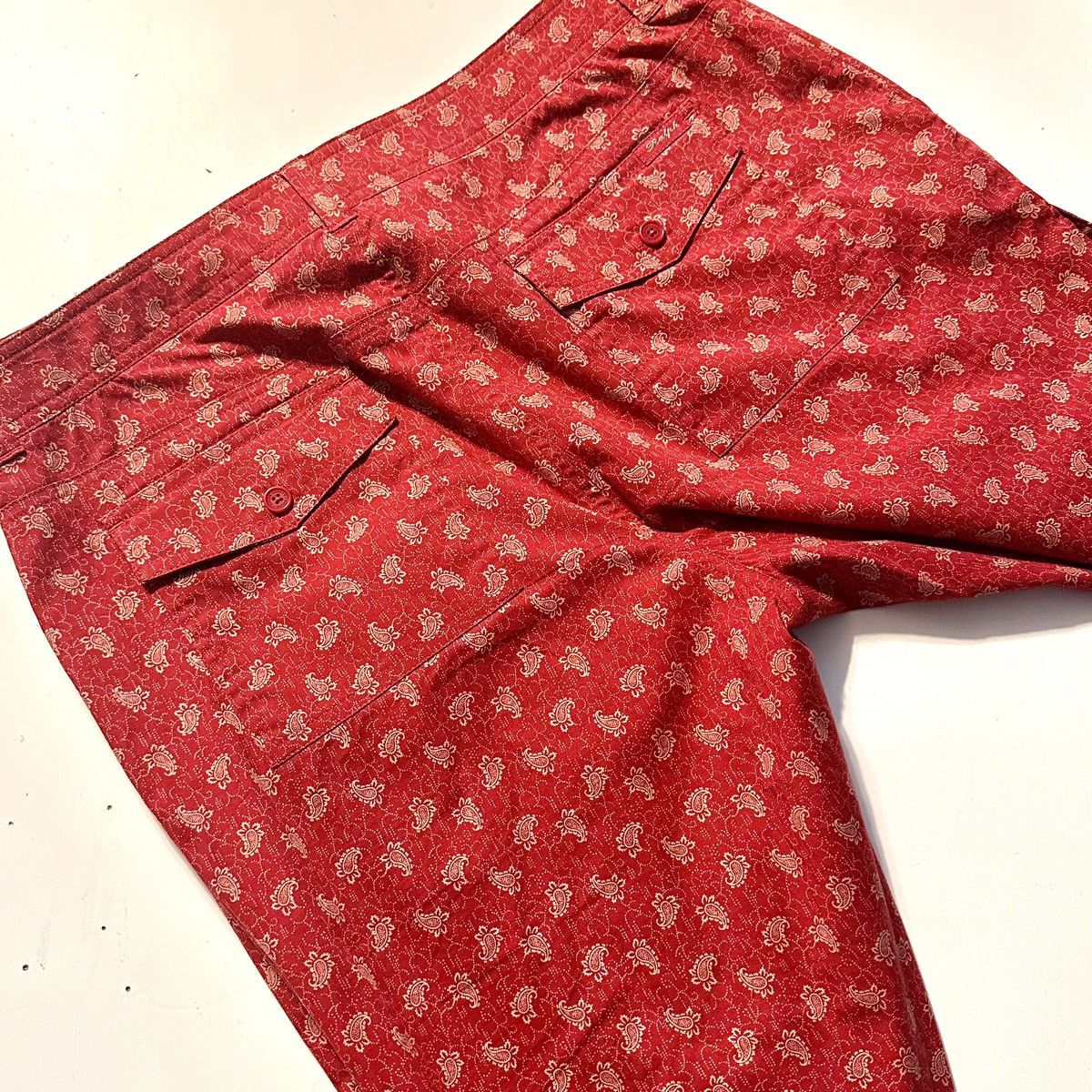 Ralph Lauren Vintage Ralph Lauren ; Vibrant Red Floral Print Womens Pants Size 34" / US 12 / IT 48 - 5 Thumbnail