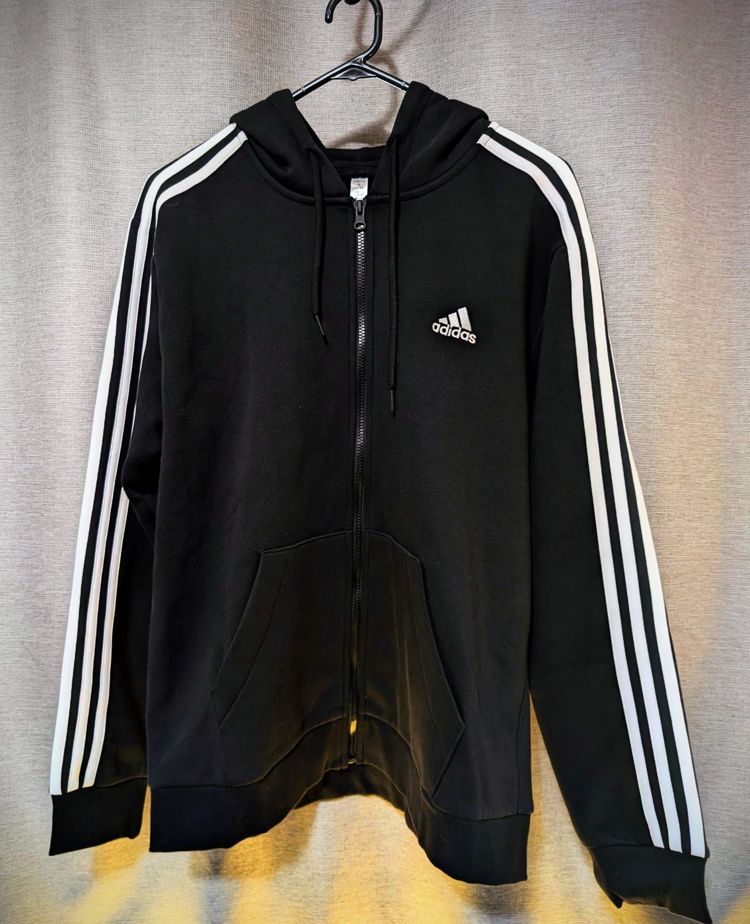 Adidas Adidas Black Hoodie Zip-up Jacket Size L / US 10 / IT 46 - 1 Thumbnail