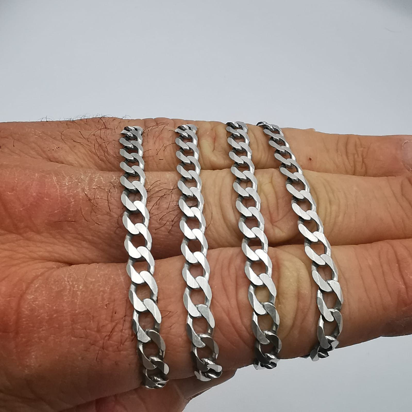 Sterling Silver Vintage Jewelry Chain, 925 Sterling Silver, Signed 18.57g Size ONE SIZE - 4 Thumbnail