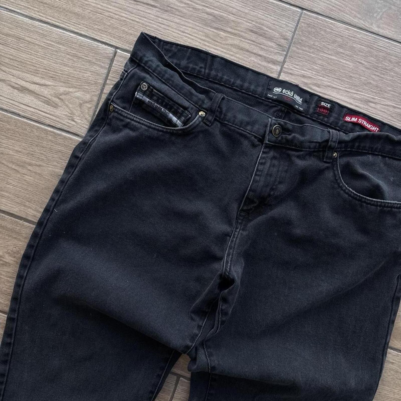 Ecko Unltd. Y2K Ecko Unltd. Slim Straight 00s Black Denim 00s Jeans Size US 38 / EU 54 - 7 Thumbnail