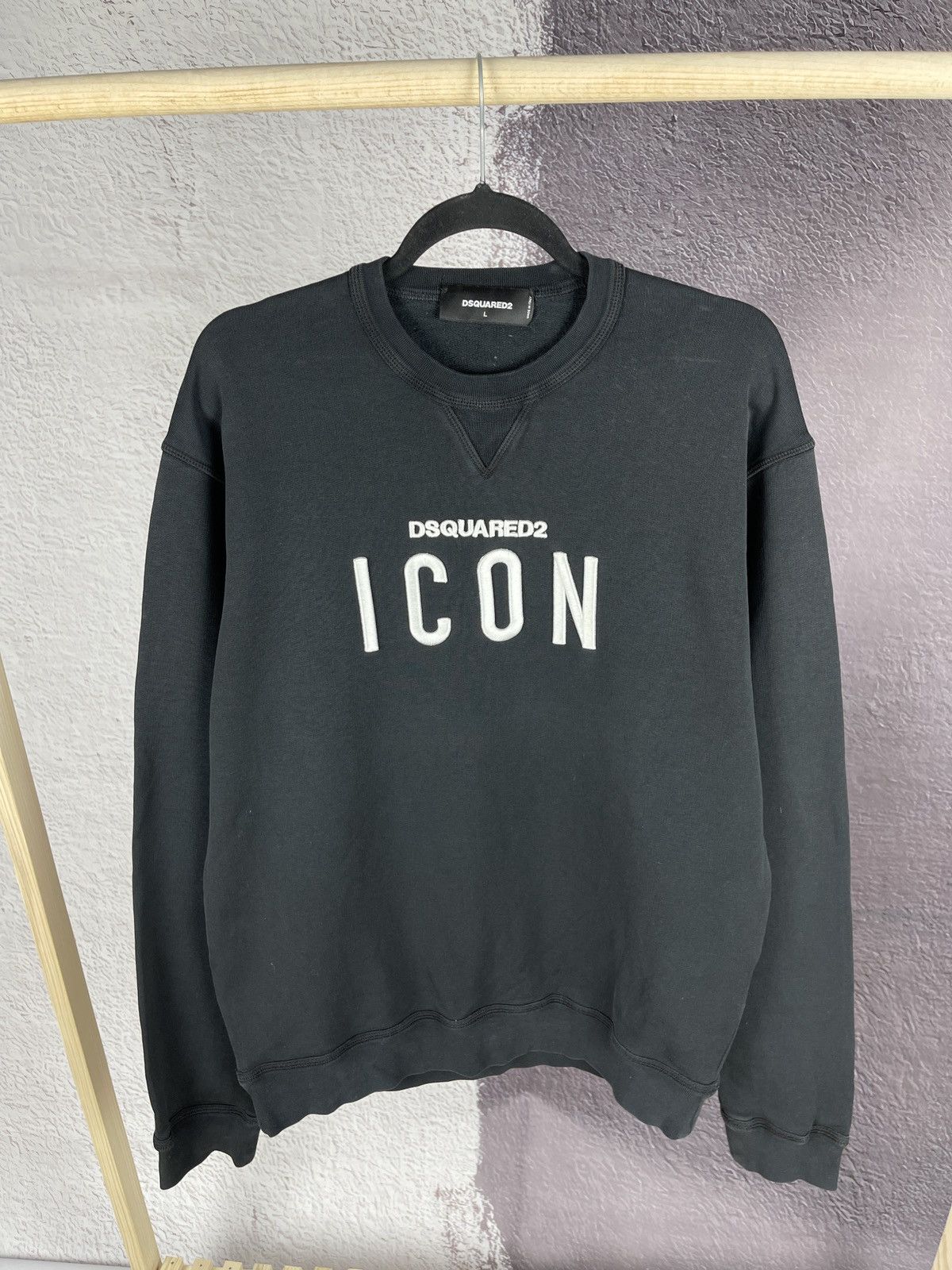 Dsquared2 Dsquared 2 Icon big embroidered logo black sweatshirt Size US L / EU 52-54 / 3 - 2 Thumbnail