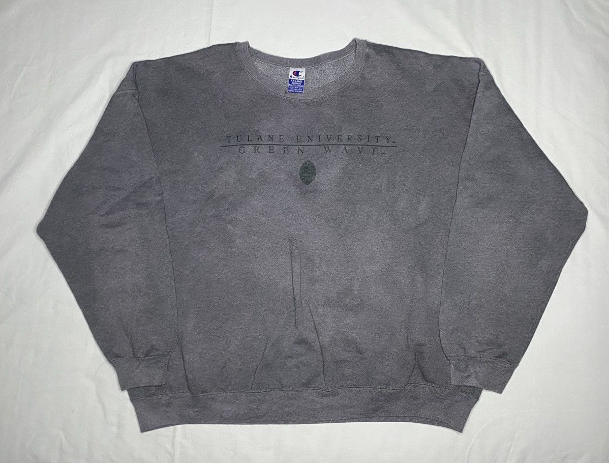 Champion VTG CHAMPION Tulane Sweatshirt Dark Dyed Crewneck Pullover Size US XXL / EU 58 / 5 - 1 Thumbnail