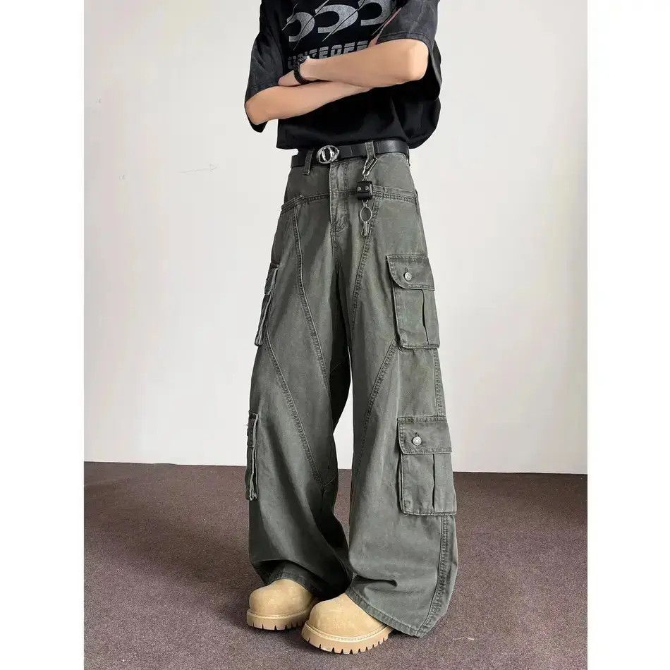 Japanese Brand Retro loose multi pocket tie dye jeans Size US 32 / EU 48 - 3 Thumbnail