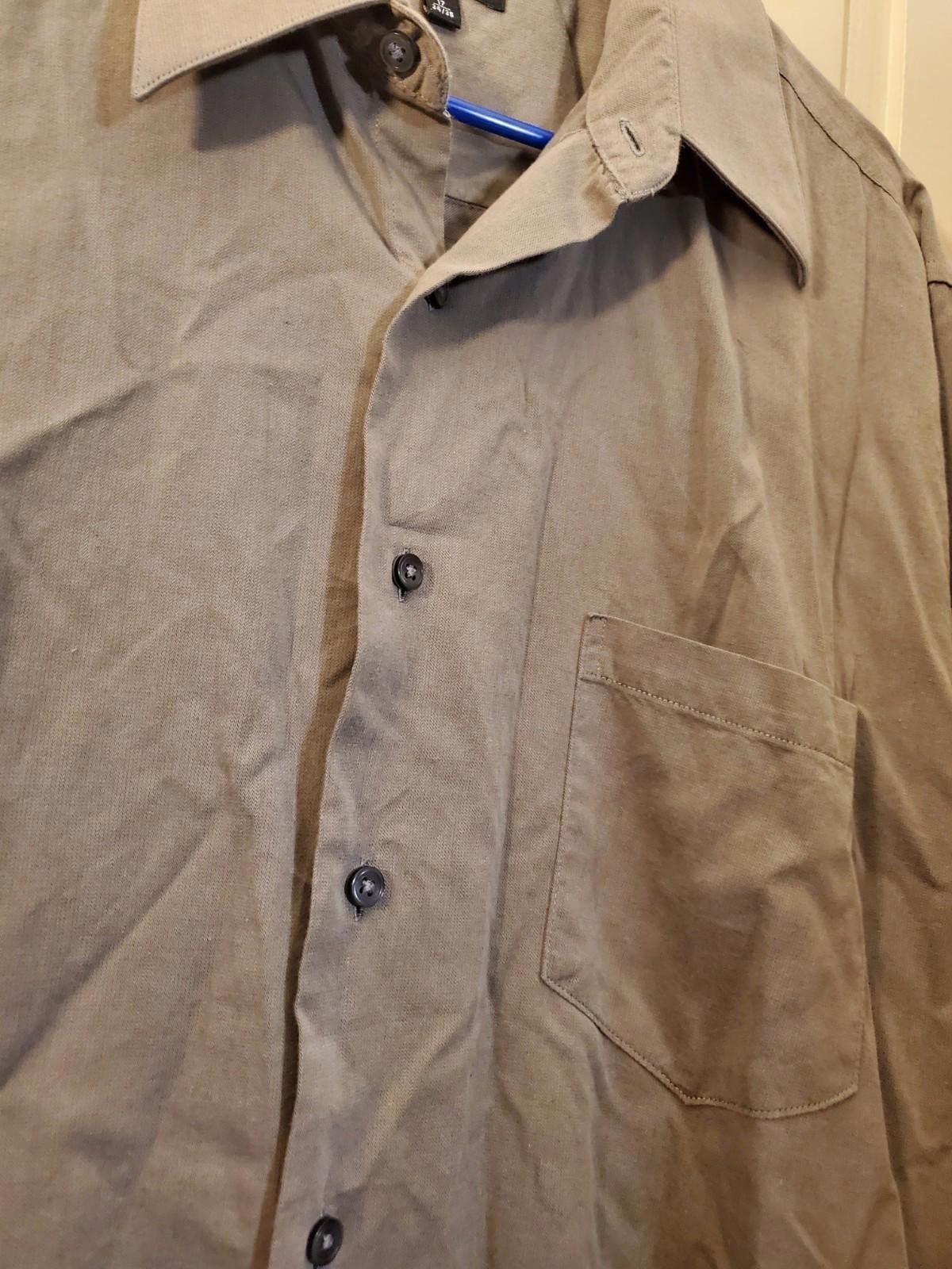 Calvin Klein Calvin Klein Gray Grey LS Dress Shirt Size XL 17 34/35 Size 44R - 3 Thumbnail