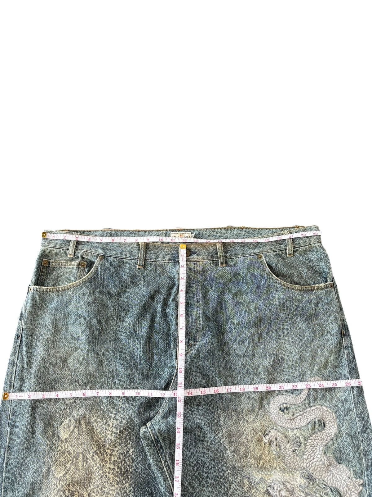 JNCO Vintage Japanese Karakuri Dragon Skin Embroidery Jeans Size US 44 / EU 60 - 12 Thumbnail